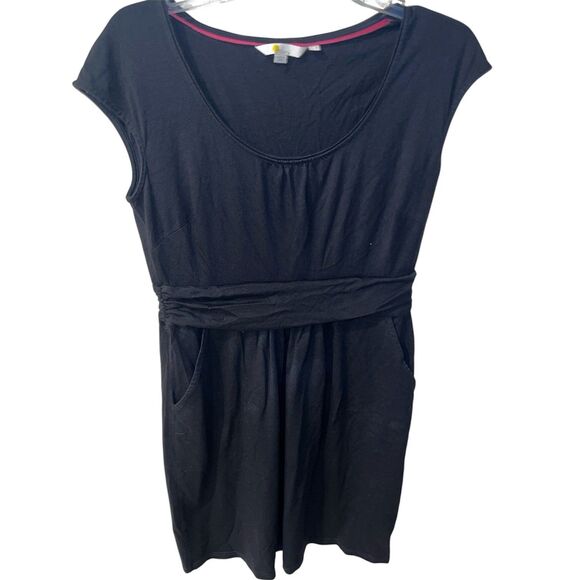 Boden Margot Dress Womens Petite 12P Black Pockets Cottage Paisley Pockets Comfy - Picture 1 of 9